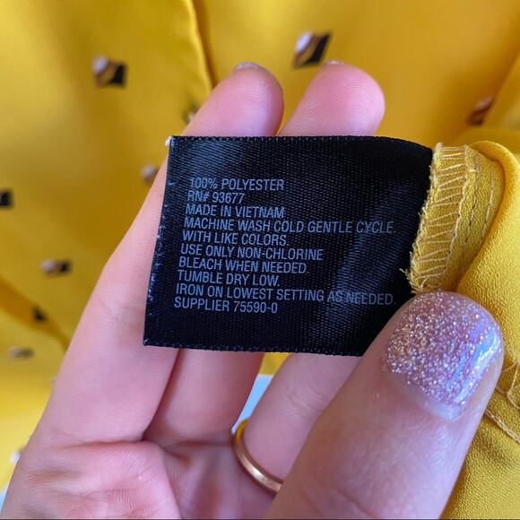 Mustard‎ Yellow Geo Print Short Sleeve Top - Picture 4 of 4